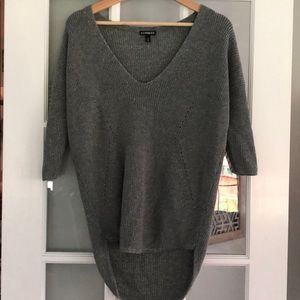 Express high low metallic sweater